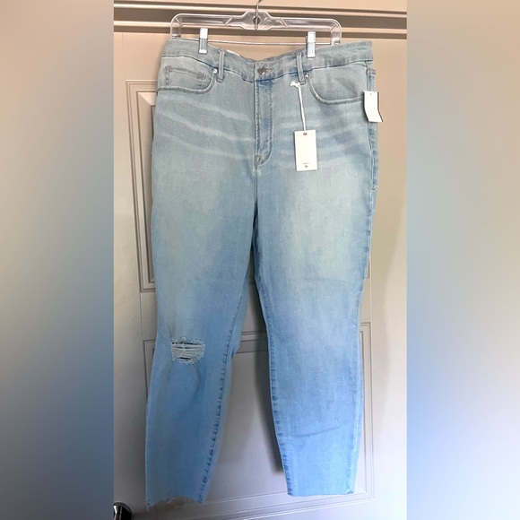 Good American Denim - Good American Good Waist Crop Distressed Jeans